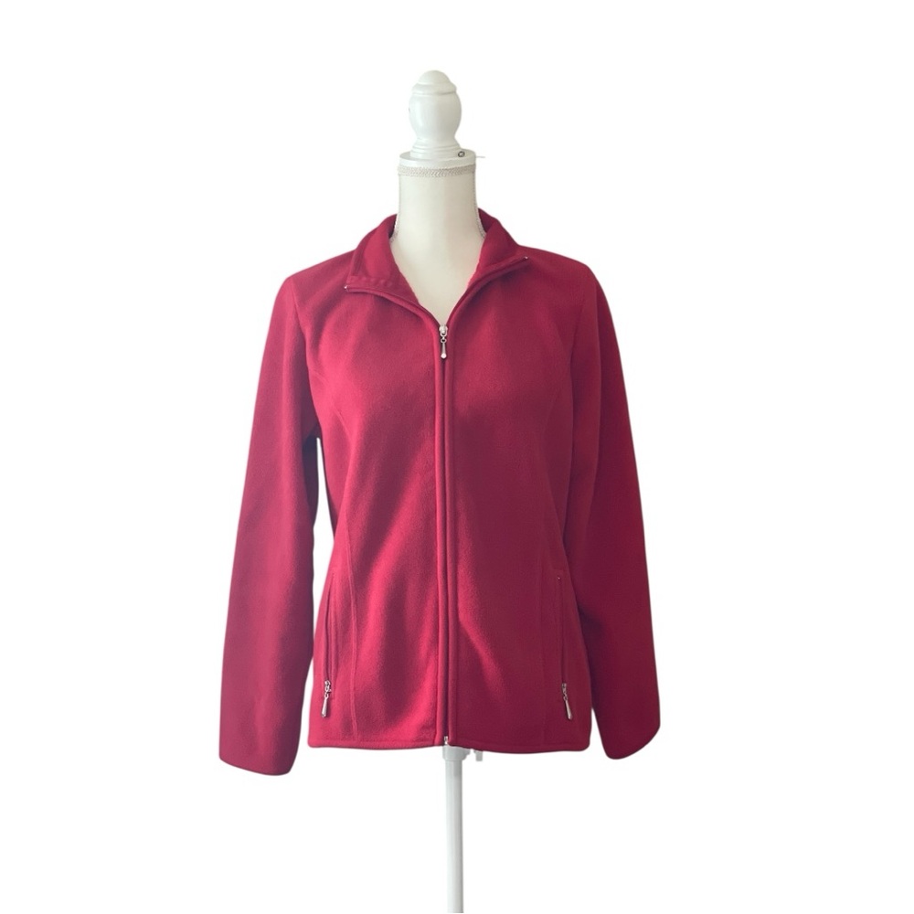 Karen Scott Women's Red Zip-Up Jacket